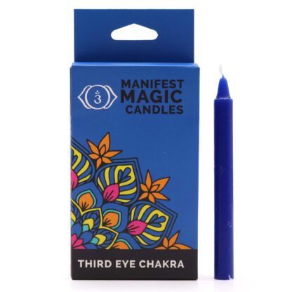 Manifest Magic Candles (pack of 12) - Indigo - Third Eye Chakra - Image 5