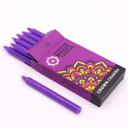 Manifest Magic Candles (pack of 12) - Violet - Crown Chakra - Image 5