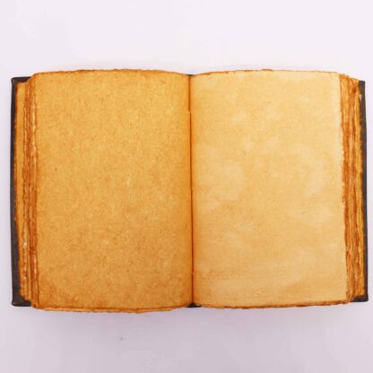 Heafty Brown Tan Book - Zinc Triple Moon Decor - 200 Deckle Edges Pages - 26x18cm - Image 3