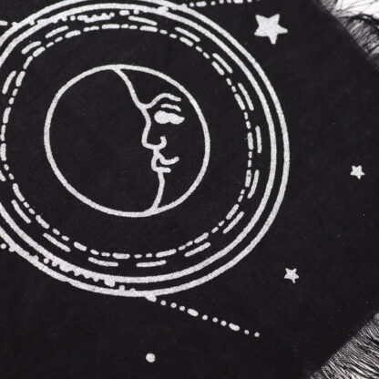 Esoteric Fringed Altar Cloth -  Moon & Sun Chart - Image 2