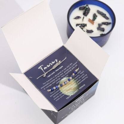 Zodiac Crystal Candle with Gemstone Bracelet - Taurus - Image 3