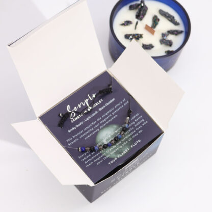 Zodiac Crystal Candle with Gemstone Bracelet - Scorpio - Image 3