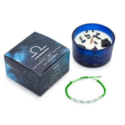 Zodiac Crystal Candle with Gemstone Bracelet - Libra - Image 2