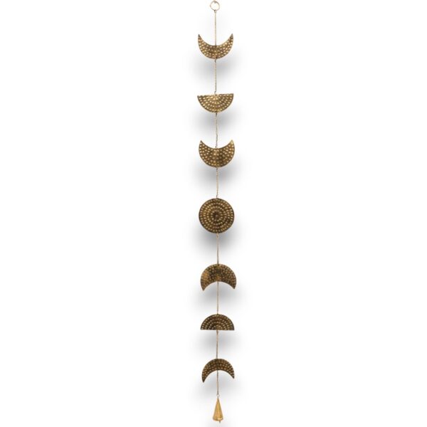 Indian Chimes - Brass Moon Phases Drop with Bell 25cm