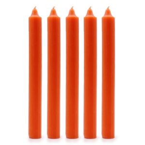 Solid Colour Dinner Candles - Rustic Orange - Pack of 5