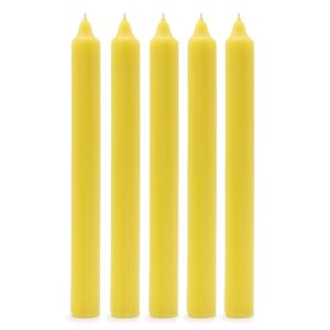 Solid Colour Dinner Candles - Rustic Lemon - Pack of 5